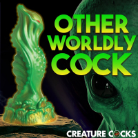 Alien Dildo w. Suction-Base Nebula Silicone green-gold-red & thick Fantasy Dong by CREATURE COCKS buy cheap
