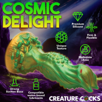 Alien Dildo w. Suction-Base Nebula Silicone green-gold-red & thick Fantasy-Dildo by CREATURE COCKS buy cheap