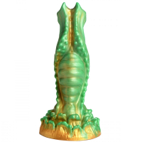 Alien Dildo w. Suction-Base Nebula Silicone green-gold-red shimmering Fantasy-Cock strong Stimulation-Texture buy
