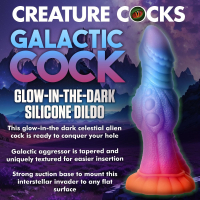Alien Dildo w. Suction-Cup Galactic Cock fluorescent Silicone Glow-in-the-Dark thick & colorful Dong Fantasy-Dildo buy