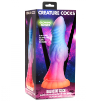 Dildo alieno con ventosa Galactic Cock in silicone fluorescente di CREATURE COCKS acquistare a buon mercato