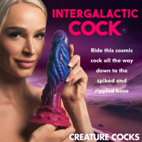 Alien Dildo w. Suction-Cup Intruder Silicone Dual-Layer Fantasy-Penis blue-purple-pink from CREATURE COCKS buy