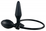 Plug anale gonfiabile con ventosa in silicone True Black medio