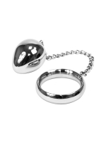 Anal Plug Egg w. Cockring & Chain Stainless Steel 45x40mm