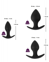 Butt-Plugs 3-Pieces Black Velvets Anal Trainer Silicone