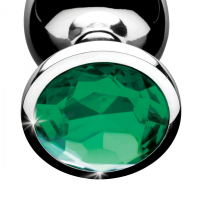 Butt-Plug 3-Pc-Set Emerald Gem Aluminium