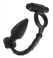 Analplug & Cockring m. Vibration Viaticus Silikon