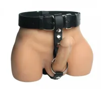 Analplug Harness m. Cockring Strict Leather