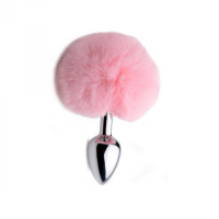 Plug anal queue de lapin Fluffy Bunny rose aluminium