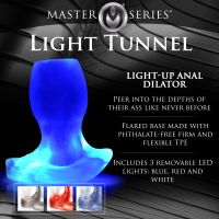 Butt Plug hollow w. LED Light-Tunnel large TPE
