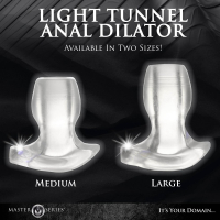 Butt Plug hollow w. LED Light-Tunnel medium TPE