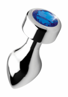 Plug anal avec poids intérieur & pierre précieuse Blue Gem Aluminium medium