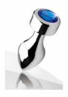 Plug anal avec poids intérieur & pierre précieuse Blue Gem Aluminium medium
