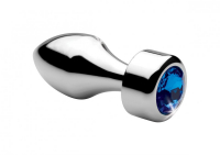 Plug anal avec poids intérieur & pierre précieuse Blue Gem Aluminium small