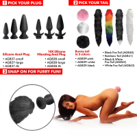 Butt Plug w. Snap-Connector TAILZ X-large Silicone System-Plug usable with all TAILZ Role-play Animal-Tails cheap