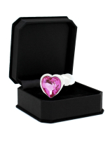 Butt Plug w. Gemstone Heart Stainless Steel pink with heart-shaped Crystal & tapered Tip from RIMBA buy cheap