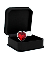 Butt Plug w. Gemstone Heart Stainless Steel red with heart-shaped Crystal & tapered Tip from RIMBA buy cheap