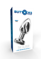 Butt Plug w. Vibration rechargeable Glider large Stainless Steel