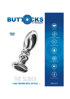 Butt Plug w. Vibration rechargeable Slider large Stainless Steel