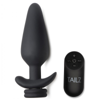 Butt Plug w. Vibration & Snap-Connector TAILZ 10X Remote X-large