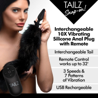 Plug anal avec vibration & connexion encliquetable TAILZ 10X Remote X-large
