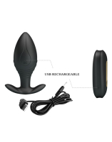 Butt Plug w. Vibration & Remote Royal Silicone waterproof rechargeable 12 Modes moderate 3.4cm Diameter buy