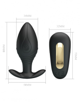 Butt Plug w. Vibration & Remote Royal Silicone USB rechargeable 12 Vibration-Modes by PRETTY LOVE buy cheap