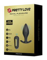Acheter Plug Anal avec Vibration & Télécommande Royal Silicone noir et or 3.4cm diamètre de PRETTY LOVE