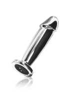 Butt Plug Penis shaped w. Vibration Intruder Stainless Steel