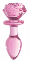 Butt Plug Pink Rose medium Borosilicate Glass