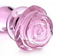 Analplug Pink Rose medium Borsilikatglas