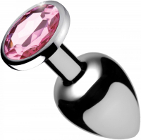 Plug anal avec pierre précieuse Pink Gem Aluminium medium