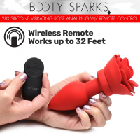 Plug anal avec vibration & télécommande Rose 28X Silicone medium