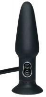 Plug anale vibrante gonfiabile con ventosa in silicone True Black