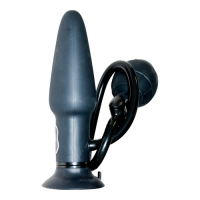 Plug anale vibrante gonfiabile con ventosa in silicone True Black