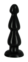 Butt Plug w. Ridges & Suction Cup 3-Bumps small PVC