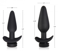 Vibratore anale w. Telecomando e vibratore anale sostituibile fox tail nero grande ricaricabile vibro-silicone plug a buon mercato