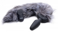 Anal Vibrator & Remote Grey Fox Tail Silicone