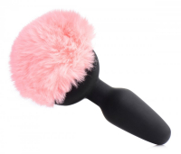 Anal Vibrator & Remote Pink Bunny Tail Silicone