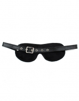 Blindfold padded w. Buckle Leather black