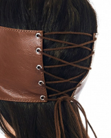 Blindfold laced w. Nose Cutout Leather brown