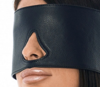 Blindfold laced w. Nose Cutout Leather black