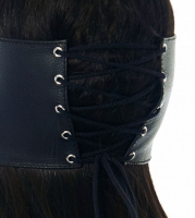 Blindfold laced w. Nose Cutout Leather black