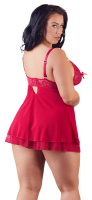 Babydoll w. Shoulder Straps Mesh & Lace large Sizes red