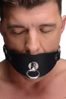 Ball-Gag Eyelet Leather Silicone & Stainless Steel
