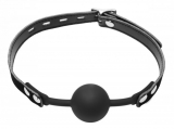 Ball Gag Silicone w.Leather Strap lockable