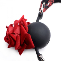 Mouth Gag w. Silicone Ball & Rose Full Bloom
