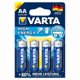 Pile alcaline AA / LR6 Varta High Energy Pack de 4 piles