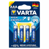 Battery Alkaline AAA / LR3 Varta High Energy 4-Pc. Pack