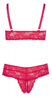Bra & Rio Thong ouvert Lace red large Sizes